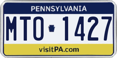 PA license plate MTO1427