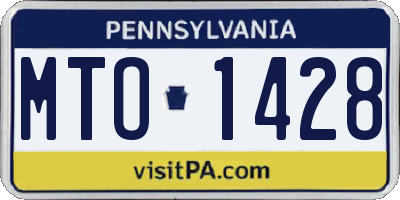 PA license plate MTO1428