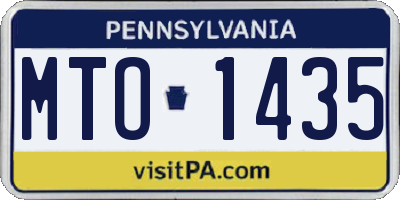 PA license plate MTO1435