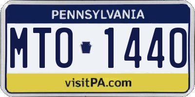 PA license plate MTO1440