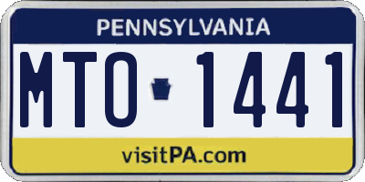PA license plate MTO1441