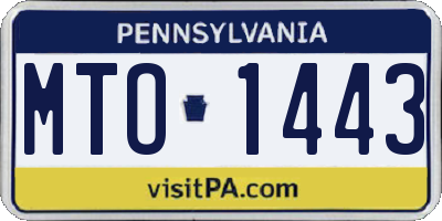 PA license plate MTO1443