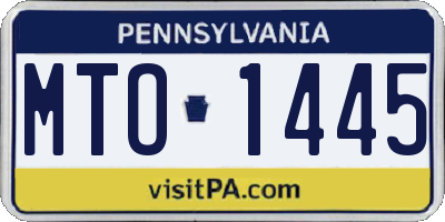 PA license plate MTO1445