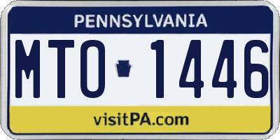 PA license plate MTO1446