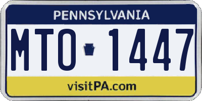 PA license plate MTO1447