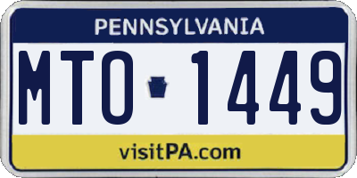 PA license plate MTO1449