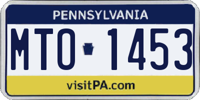 PA license plate MTO1453