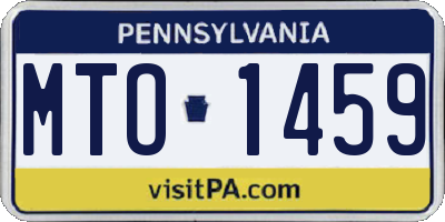PA license plate MTO1459