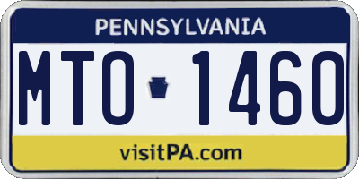 PA license plate MTO1460