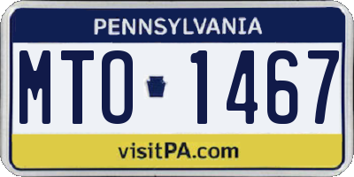 PA license plate MTO1467