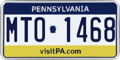 PA license plate MTO1468