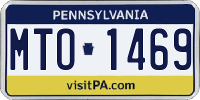PA license plate MTO1469