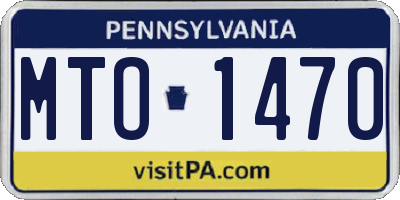 PA license plate MTO1470
