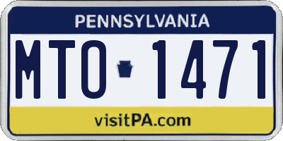 PA license plate MTO1471