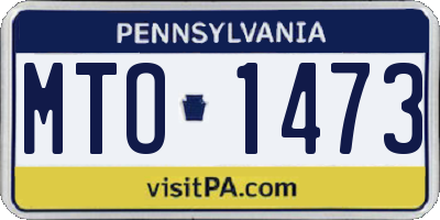 PA license plate MTO1473