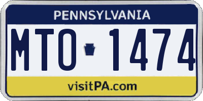 PA license plate MTO1474