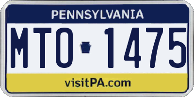 PA license plate MTO1475