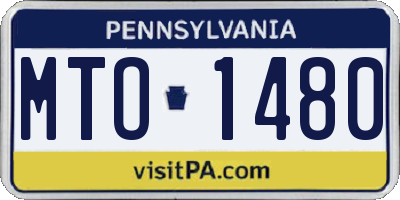 PA license plate MTO1480