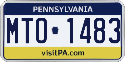 PA license plate MTO1483