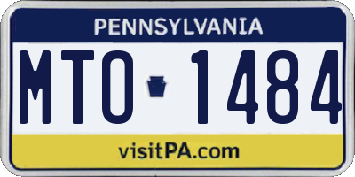 PA license plate MTO1484