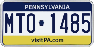 PA license plate MTO1485