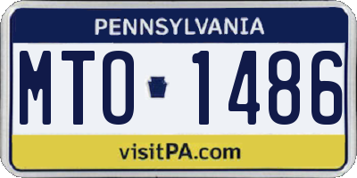 PA license plate MTO1486