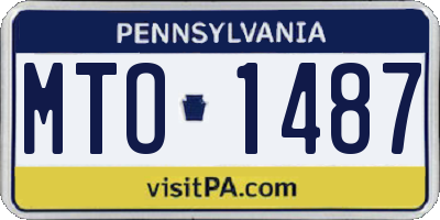 PA license plate MTO1487