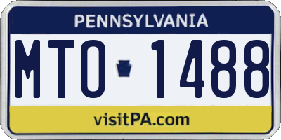 PA license plate MTO1488