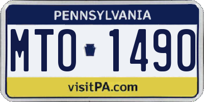 PA license plate MTO1490