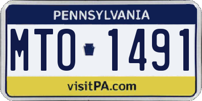 PA license plate MTO1491