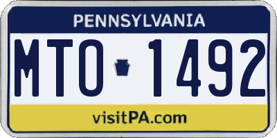 PA license plate MTO1492