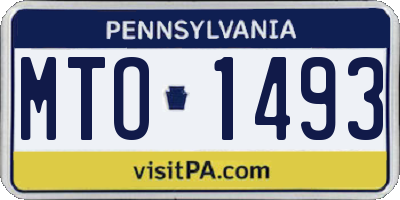 PA license plate MTO1493