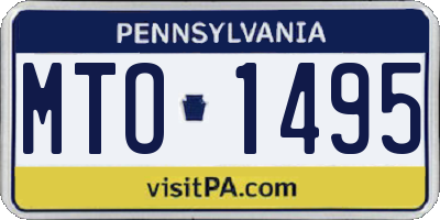PA license plate MTO1495