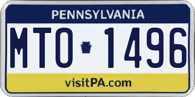 PA license plate MTO1496