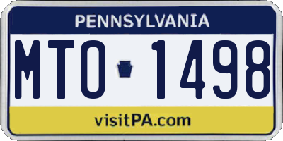 PA license plate MTO1498