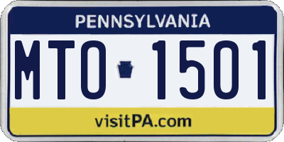 PA license plate MTO1501