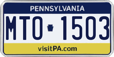 PA license plate MTO1503