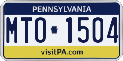 PA license plate MTO1504