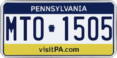 PA license plate MTO1505