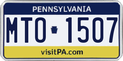 PA license plate MTO1507