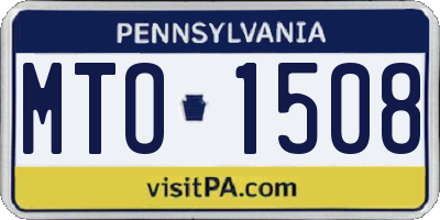 PA license plate MTO1508