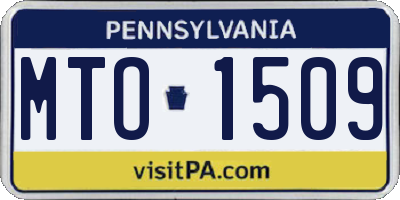 PA license plate MTO1509