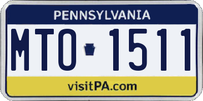 PA license plate MTO1511
