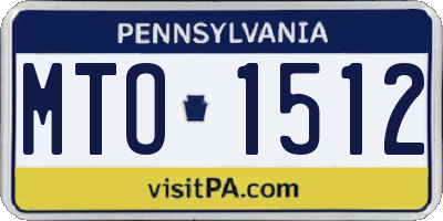 PA license plate MTO1512