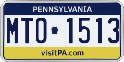 PA license plate MTO1513