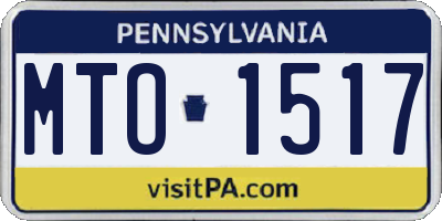 PA license plate MTO1517