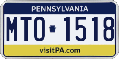 PA license plate MTO1518