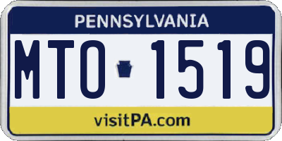 PA license plate MTO1519