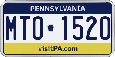 PA license plate MTO1520
