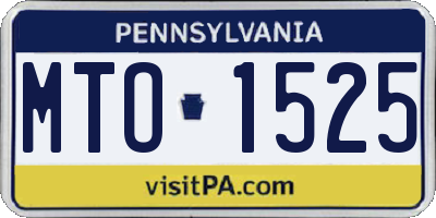 PA license plate MTO1525